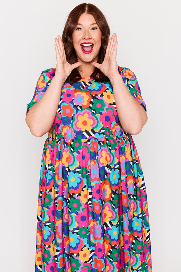 Superstar Electric Blooms Dress – Electric Blooms midi dress