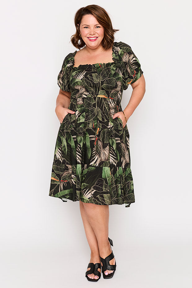 Nyla Emerald Oasis Dress – Emerald Oasis knee length dress