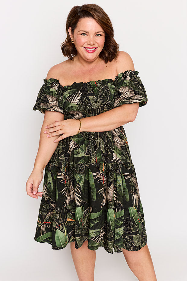 Nyla Emerald Oasis Dress – Emerald Oasis knee length dress