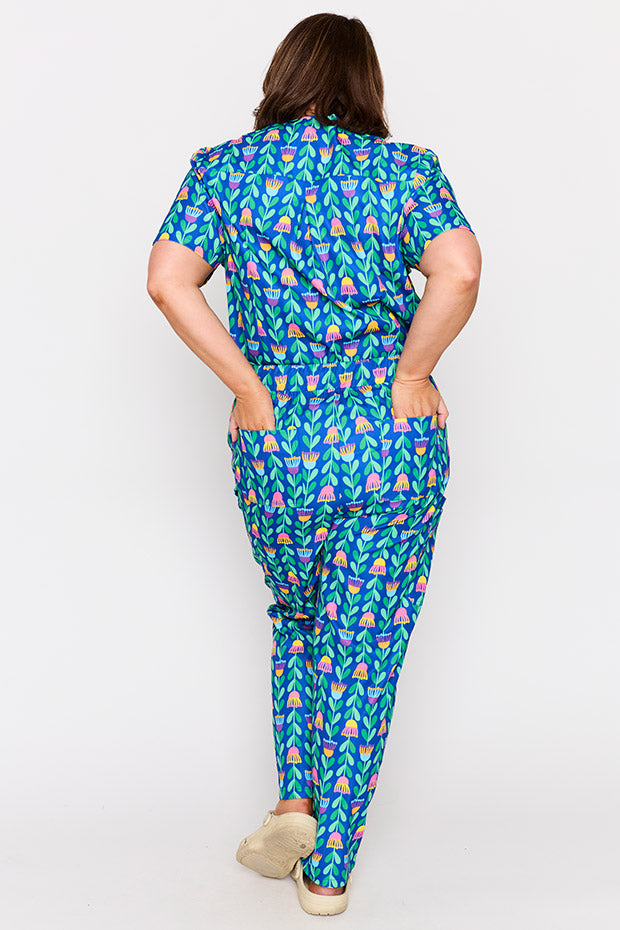 Cristina Eucalyptus Buds Scrub Pant – Eucalyptus Buds wide leg pants