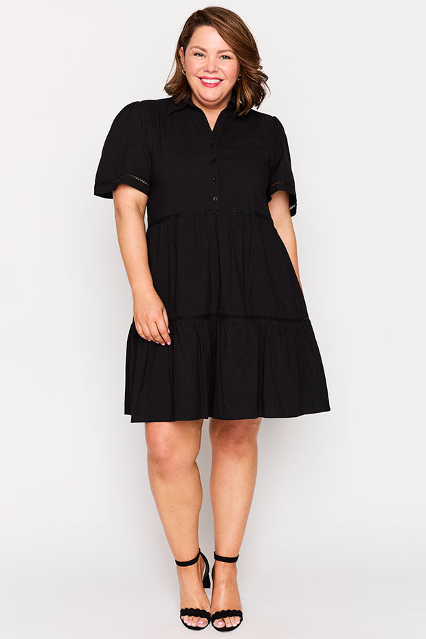 Janel Black Dress – Black knee length dress