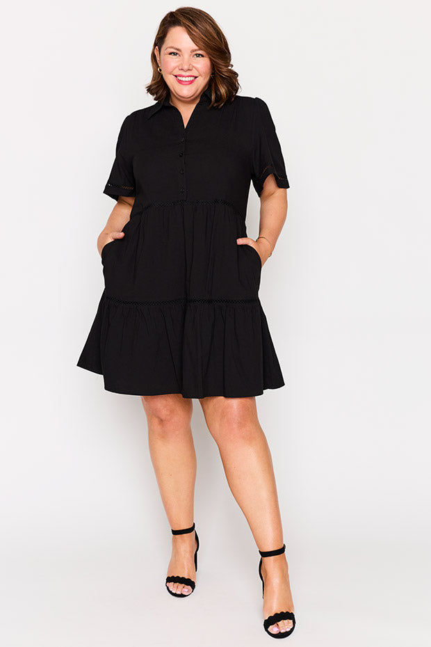 Janel Black Dress – Black knee length dress