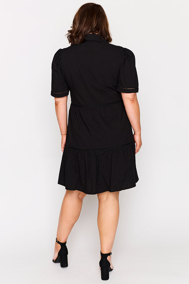 Janel Black Dress – Black knee length dress