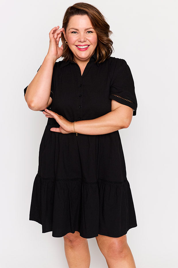 Janel Black Dress – Black knee length dress