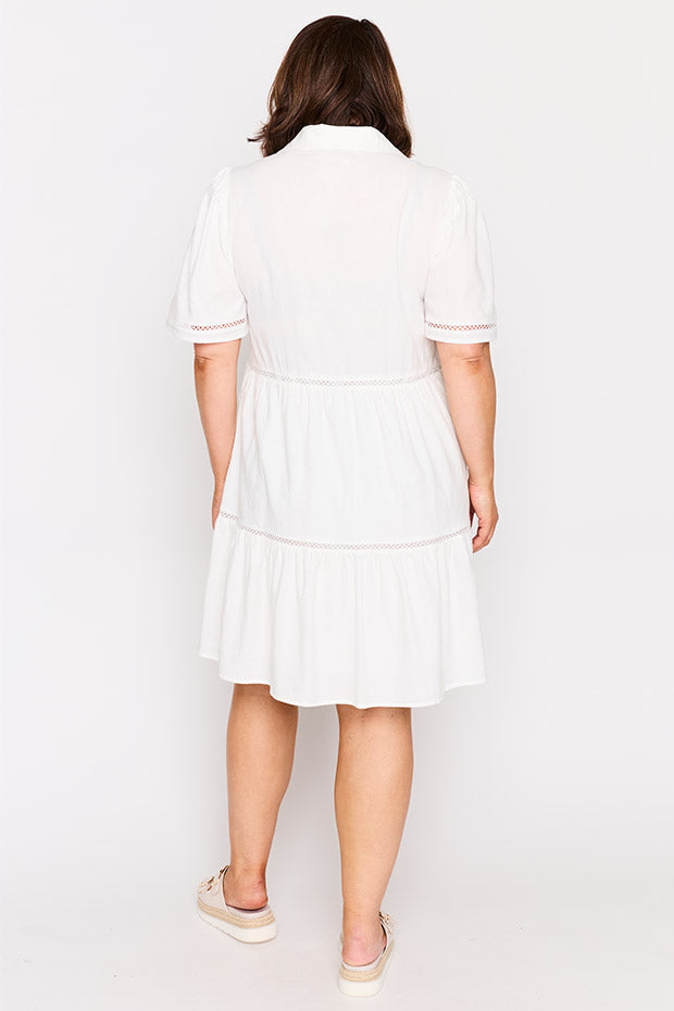Janel White Dress – White knee length dress