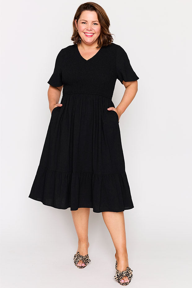 Lila Black Dress – Black midi dress
