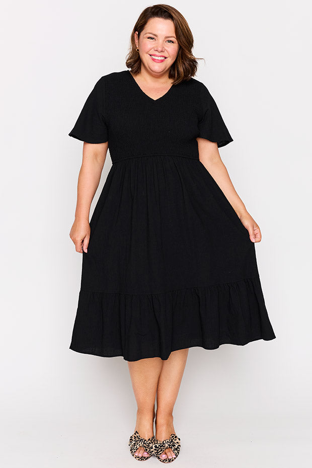 Lila Black Dress – Black midi dress