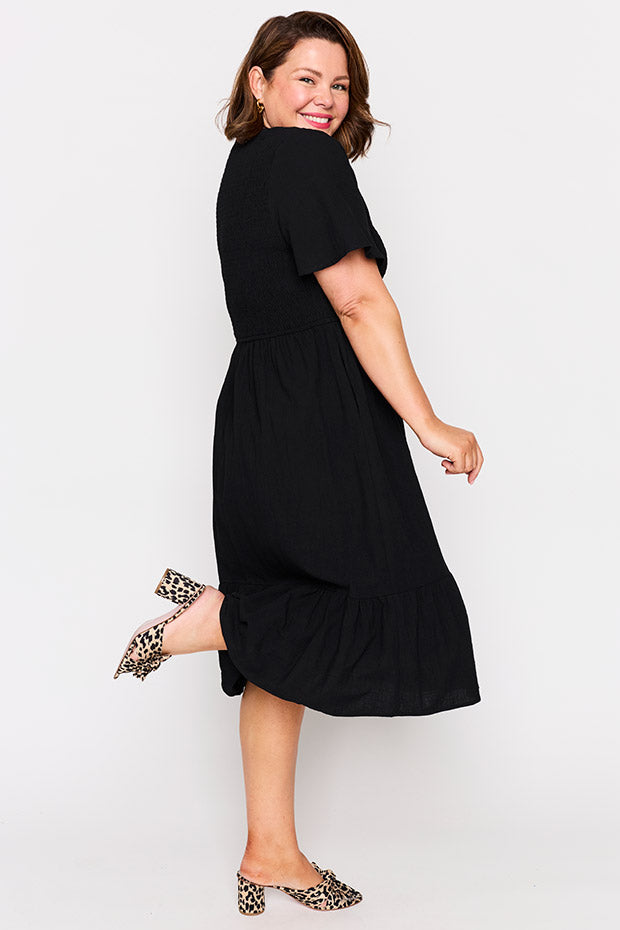 Lila Black Dress – Black midi dress