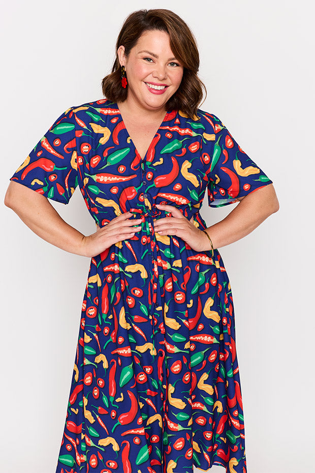 Marley Navy Hot Chilli Dress – Navy Hot Chilli midi dress