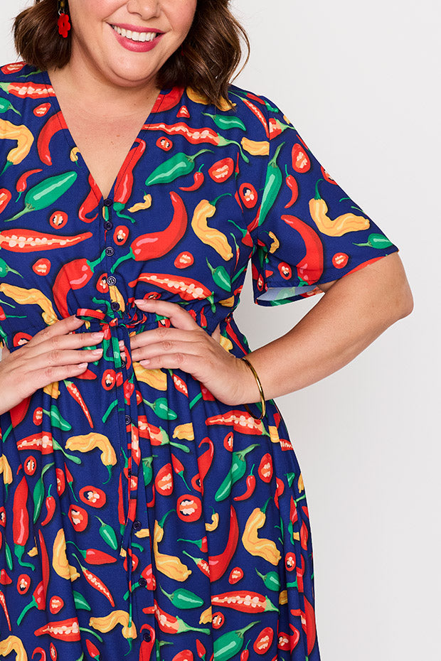 Marley Navy Hot Chilli Dress – Navy Hot Chilli midi dress