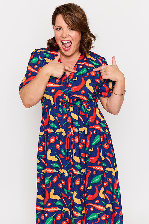 Marley Navy Hot Chilli Dress – Navy Hot Chilli midi dress