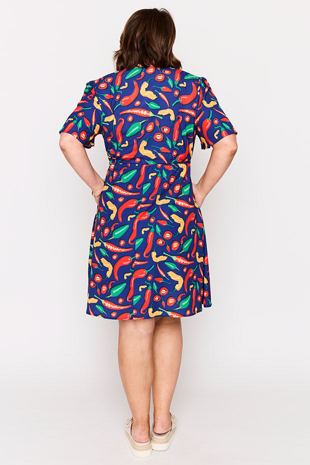 Siena Navy Hot Chilli Dress – Navy Hot Chilli knee length dress