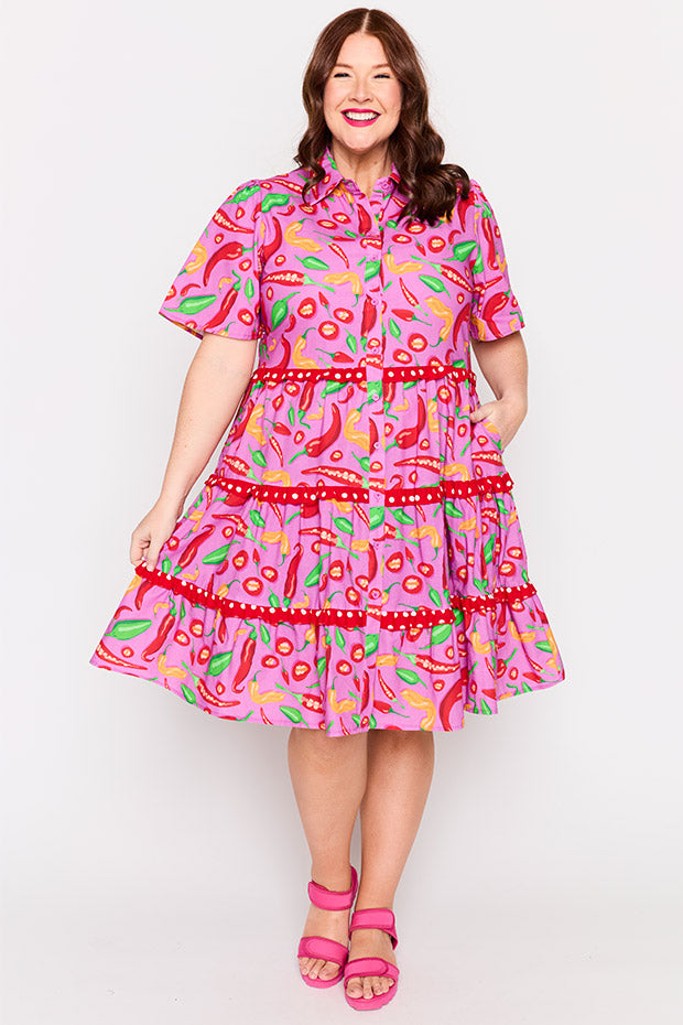 Celebrate Pink Hot Chilli Dress – Pink Hot Chilli knee length dress