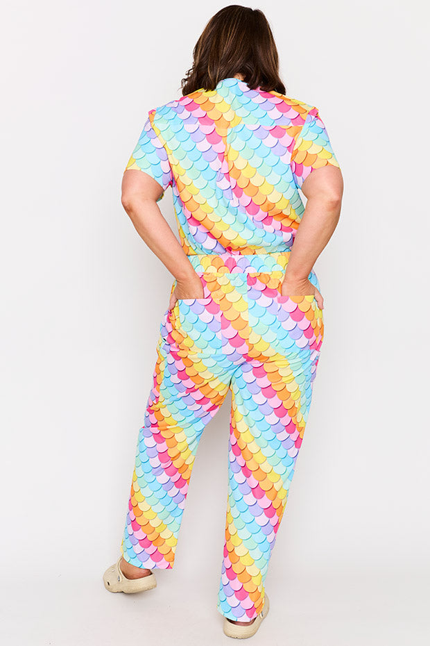 Cristina Rainbow Mermaid Scrub Pant – Rainbow Mermaid wide leg pants