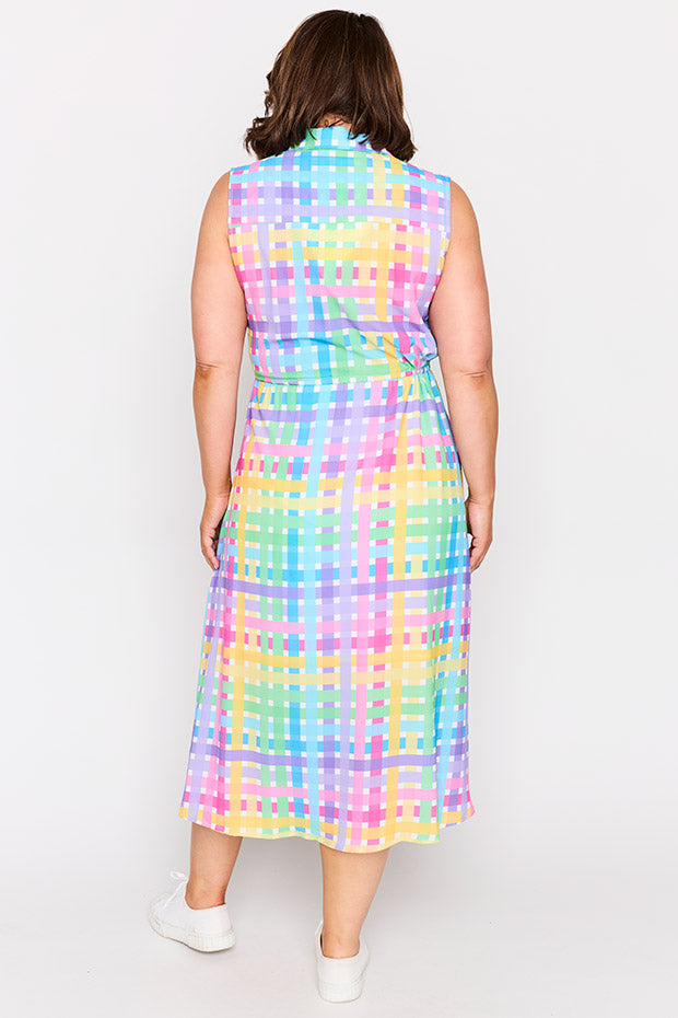 Elizabeth Rainbow Weave Dress – Rainbow Weave knee length dress