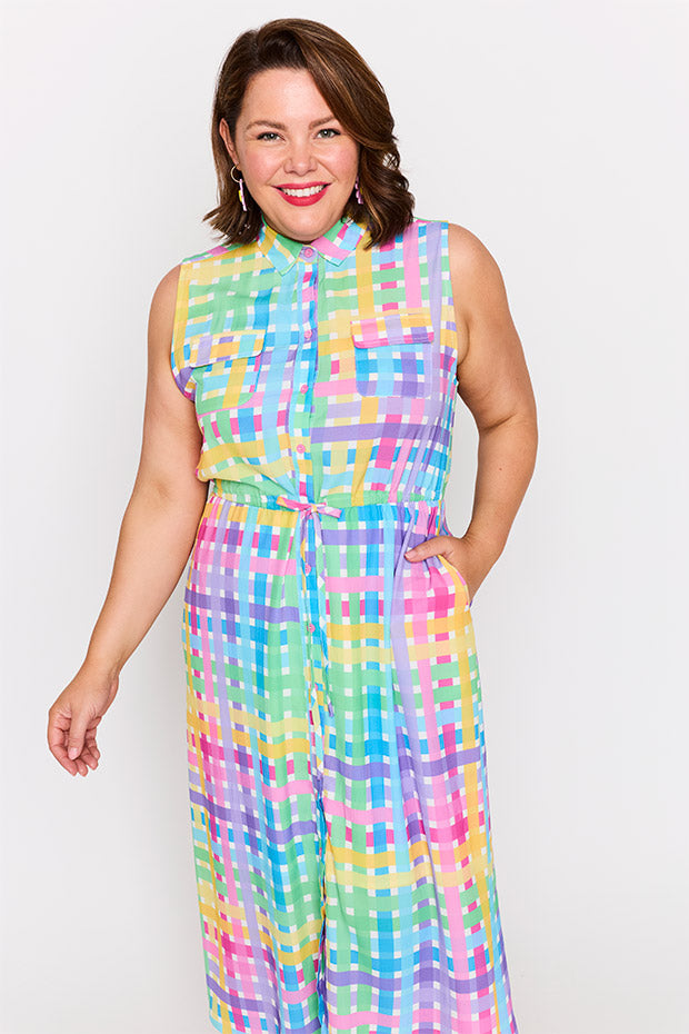Elizabeth Rainbow Weave Dress – Rainbow Weave knee length dress