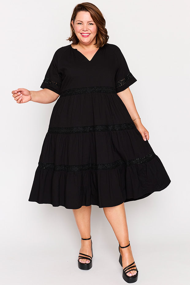 Sara Black Dress – Black midi dress