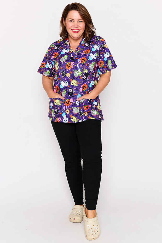 Meredith Spooky Dinos Scrub Top – Spooky Dinos top