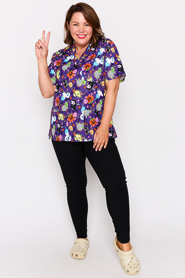 Meredith Spooky Dinos Scrub Top – Spooky Dinos top