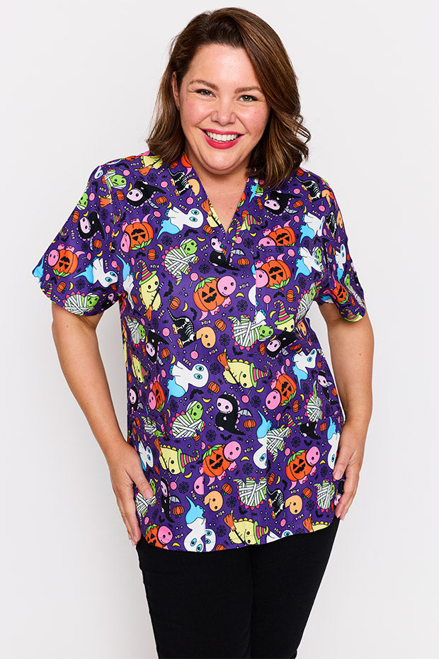 Meredith Spooky Dinos Scrub Top – Spooky Dinos top