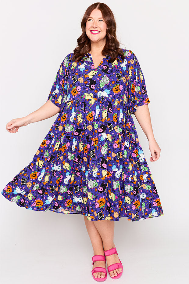 Chrissie Spooky Dinos Dress – Spooky Dinos midi dress