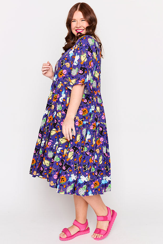 Chrissie Spooky Dinos Dress – Spooky Dinos midi dress