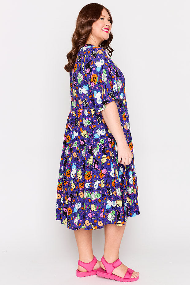Chrissie Spooky Dinos Dress – Spooky Dinos midi dress