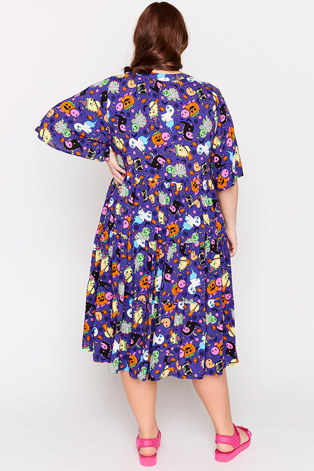 Chrissie Spooky Dinos Dress – Spooky Dinos midi dress
