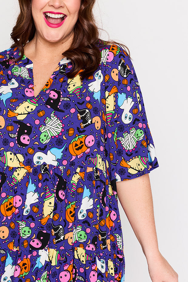 Chrissie Spooky Dinos Dress – Spooky Dinos midi dress