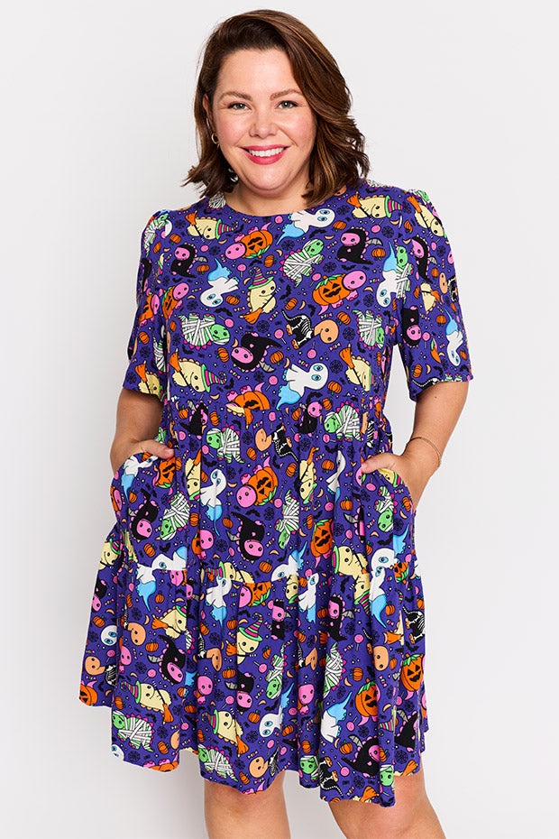 Izzie Spooky Dinos Dress – Spooky Dinos mini dress