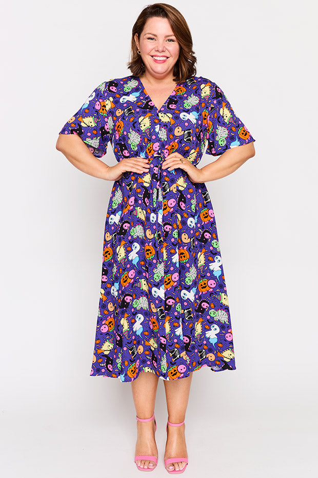 Michelle Spooky Dinos Dress – Spooky Dinos midi dress