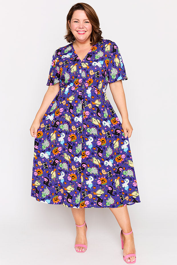 Michelle Spooky Dinos Dress – Spooky Dinos midi dress