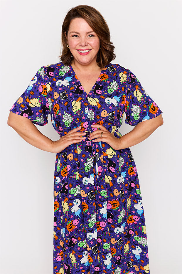 Michelle Spooky Dinos Dress – Spooky Dinos midi dress