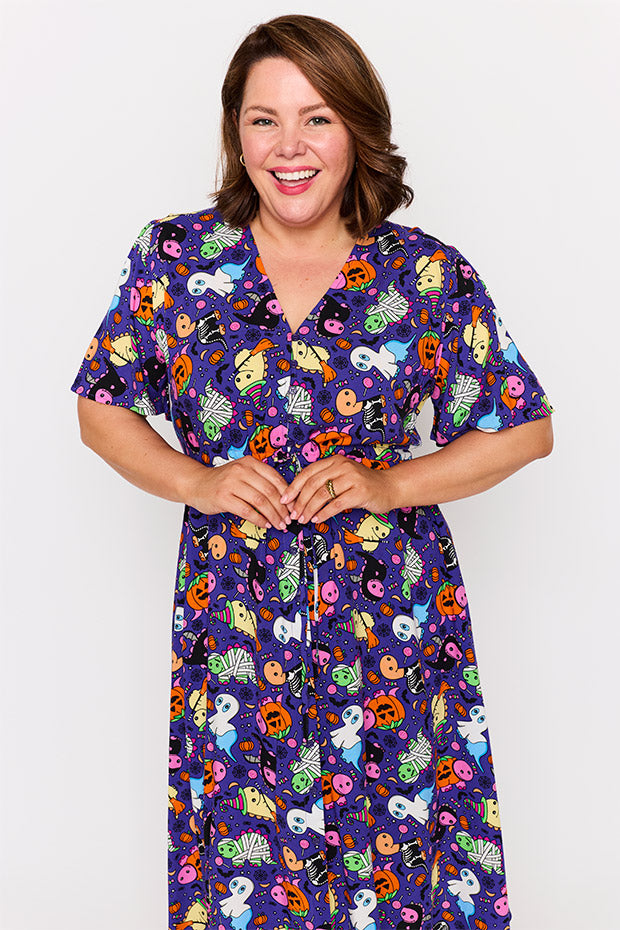 Michelle Spooky Dinos Dress – Spooky Dinos midi dress