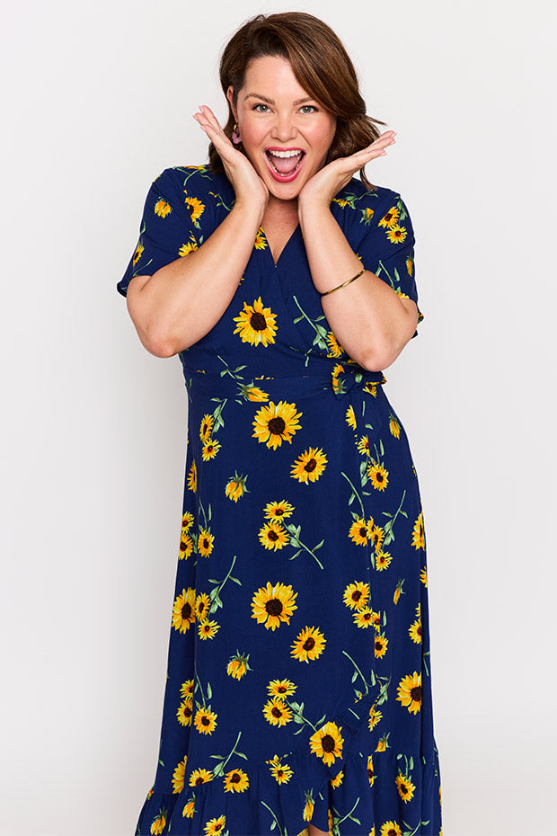 Cate Sunflower Wrap Dress – Sunflower Wrap wrap dress