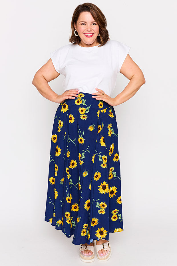 Katelyn Sunflower Skirt – Sunflower maxi skirt