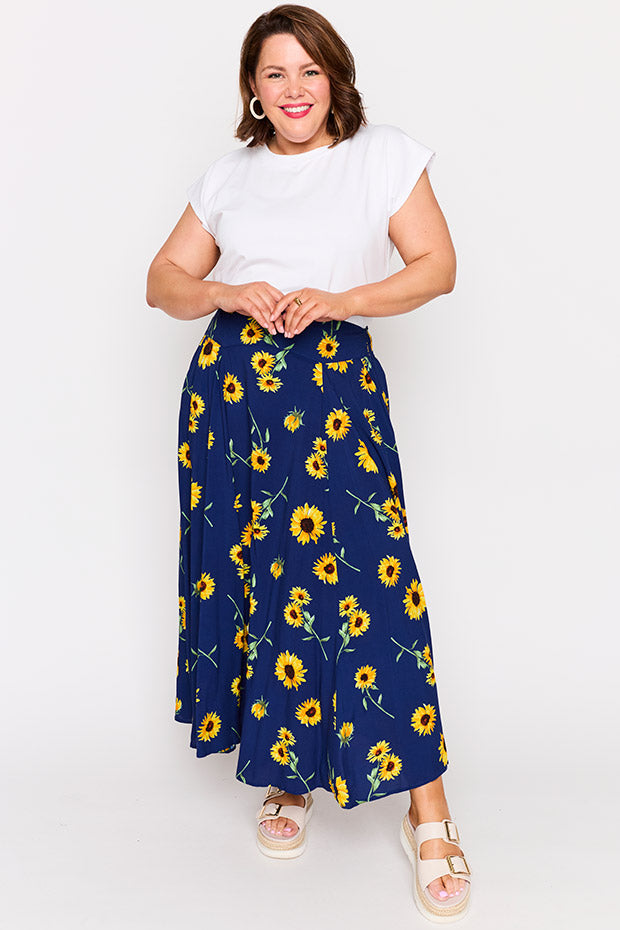 Katelyn Sunflower Skirt – Sunflower maxi skirt