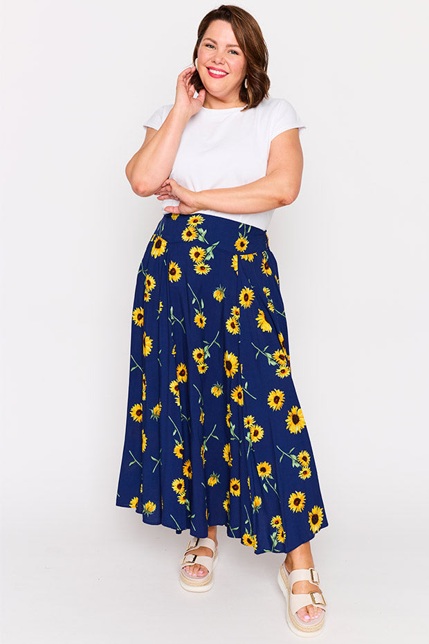 Katelyn Sunflower Skirt – Sunflower maxi skirt