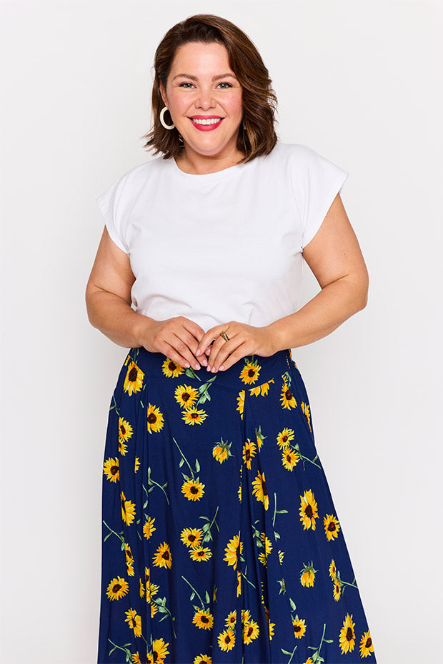 Katelyn Sunflower Skirt – Sunflower maxi skirt