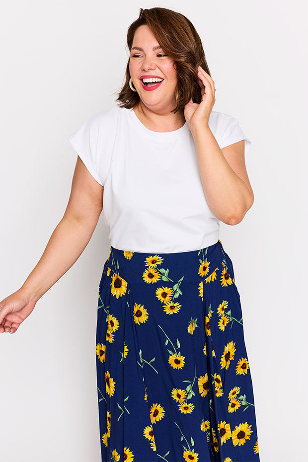 Katelyn Sunflower Skirt – Sunflower maxi skirt