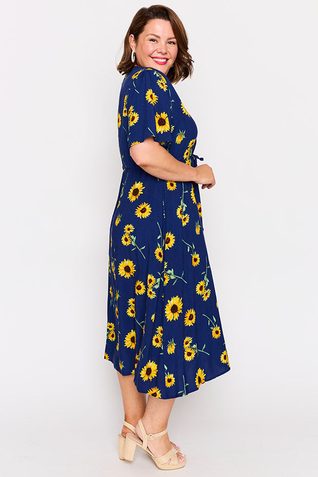 Michelle Sunflower Dress – Sunflower midi dress