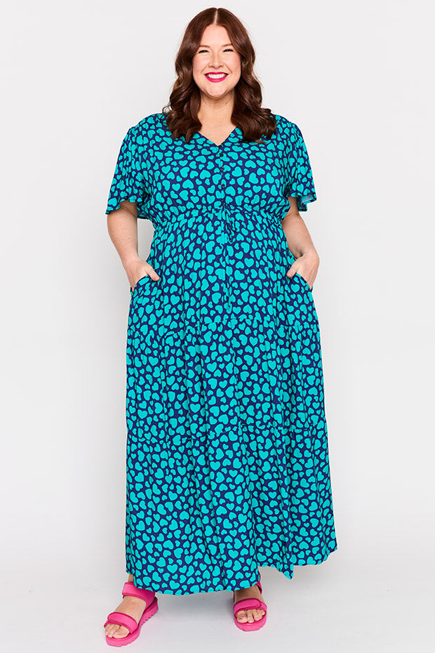 Alexia Teal Hearts Dress – Teal Hearts maxi dress