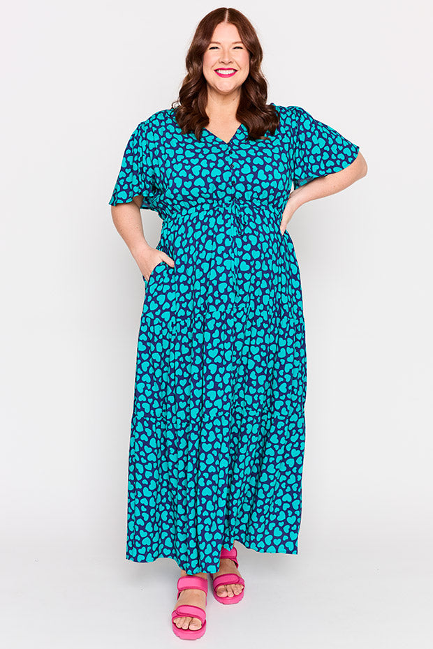 Alexia Teal Hearts Dress – Teal Hearts maxi dress