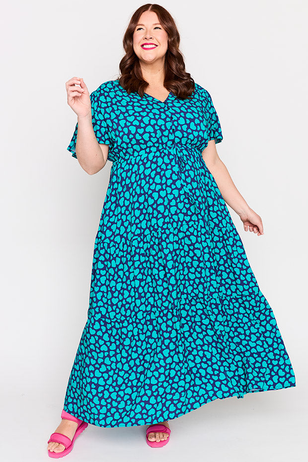 Alexia Teal Hearts Dress – Teal Hearts maxi dress