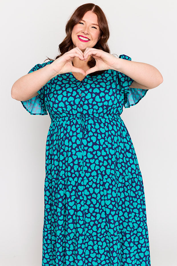 Alexia Teal Hearts Dress – Teal Hearts maxi dress