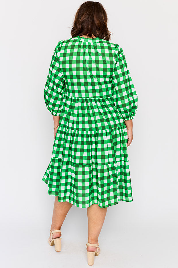 Crystal Apple Gingham Dress – Apple Gingham midi dress