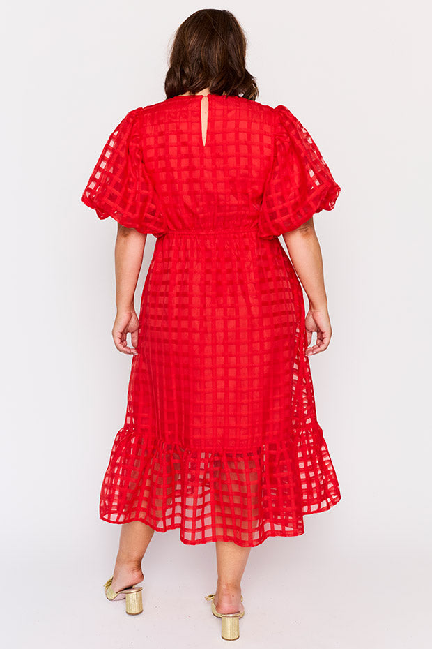 Bobbie Red Dress – Red midi dress