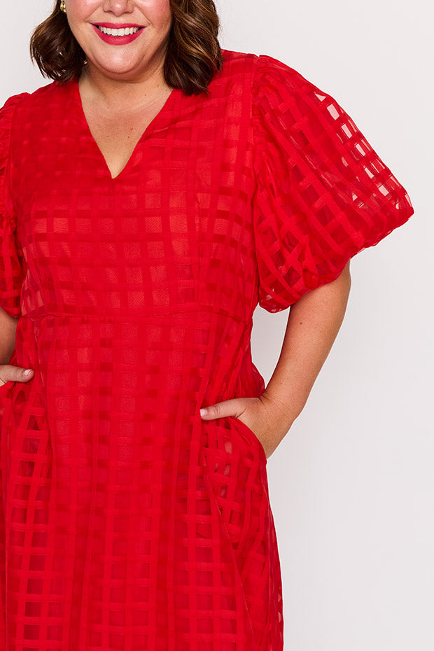 Bobbie Red Dress – Red midi dress