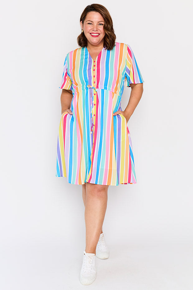 Siena LPD Candy Stripe Dress – LPD Candy Stripe knee length dress