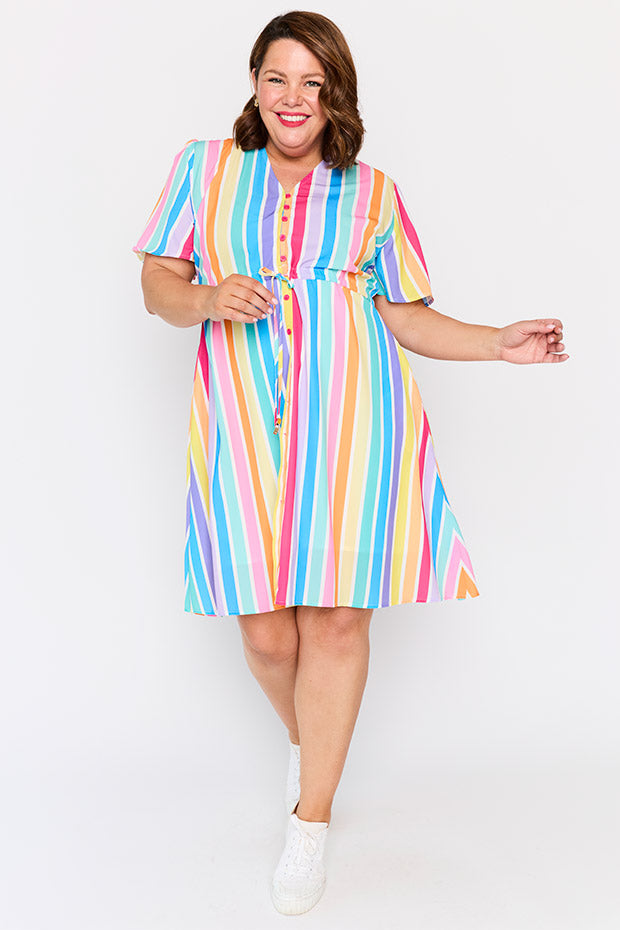 Siena LPD Candy Stripe Dress – LPD Candy Stripe knee length dress